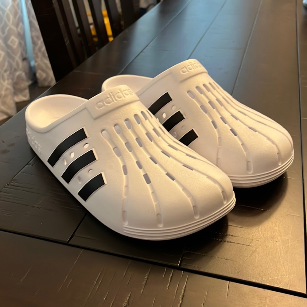 Adidas Adilette Clog Superstar Sandals Shoes new white black FY8970 Mens Size 9